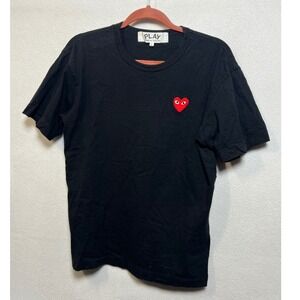 Comme des Garçons PLAY T Shirt Mens Size Large Black Red Heart Logo